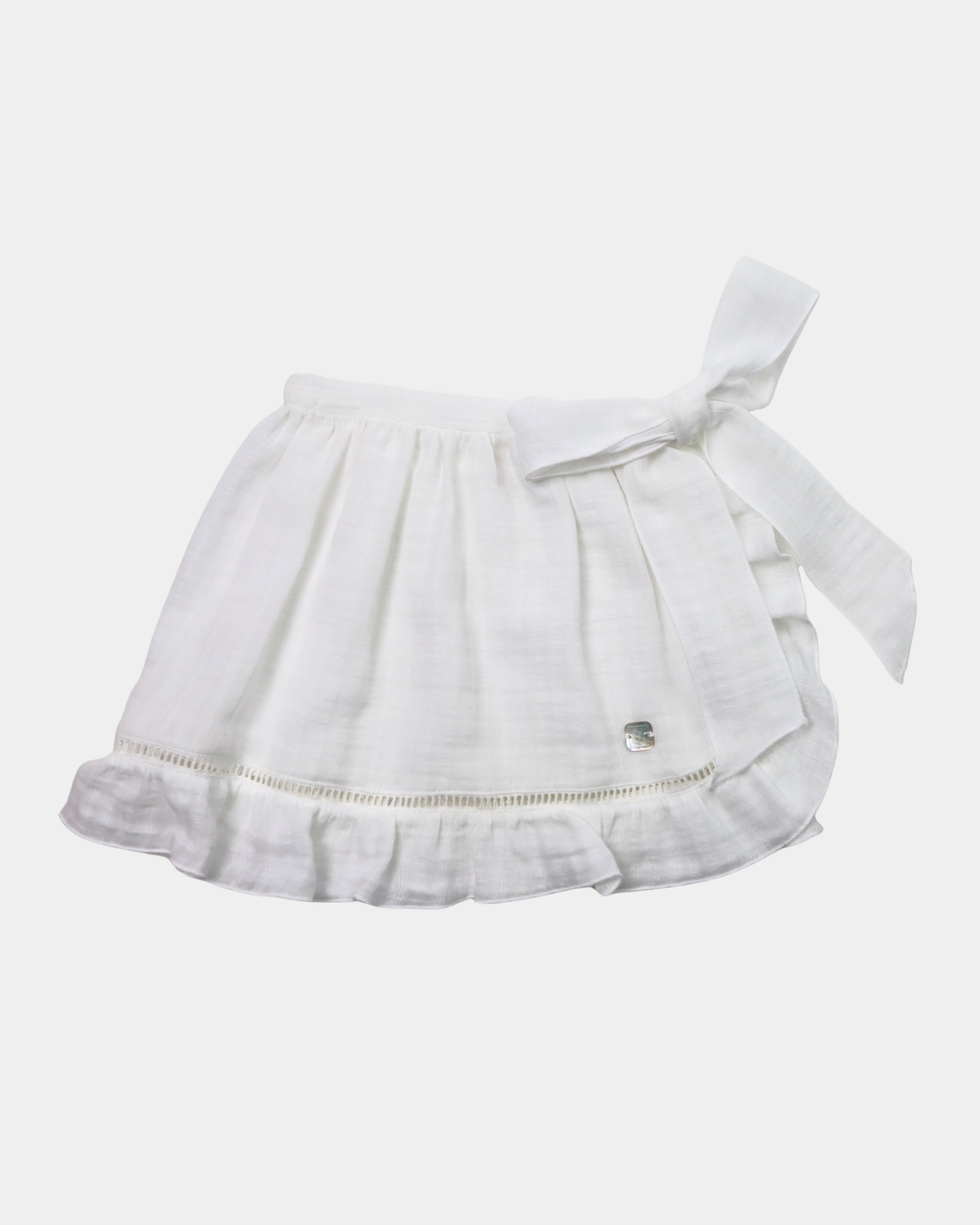 SHORT RAW LINEN SKIRT