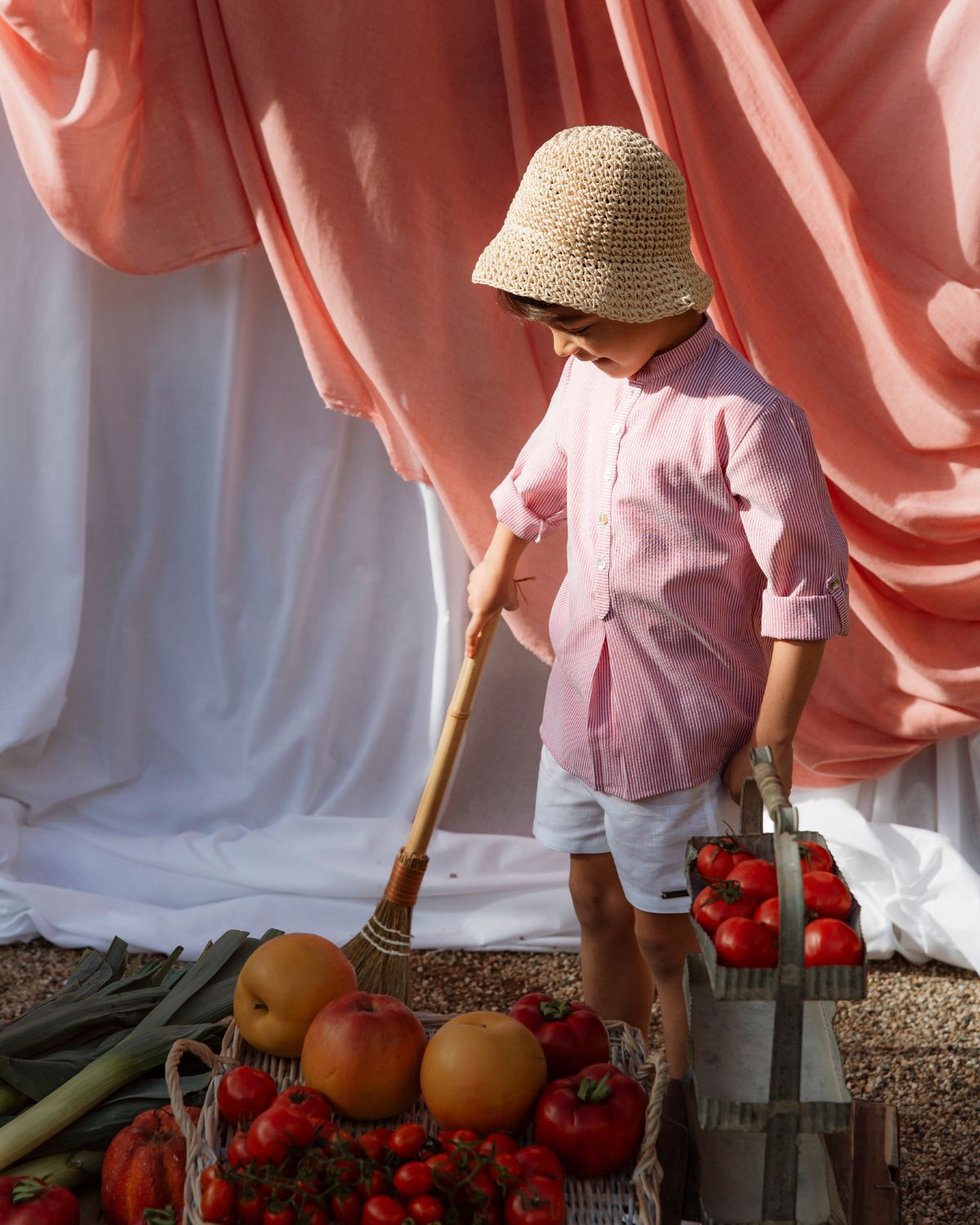 MAO COLLAR SHIRT L/S RED
