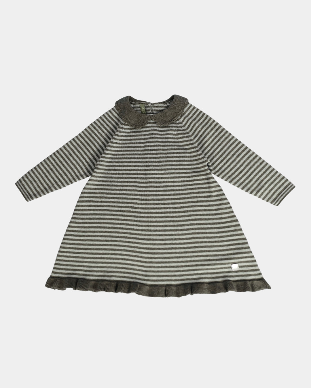 VESTIDO RAYAS CAQUI