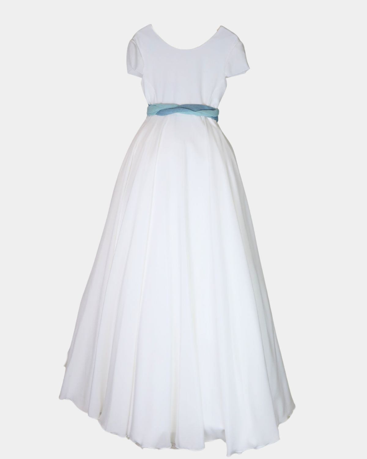 VESTIDO EVASÉ EN CREP DE SEDA MANGA CORTA