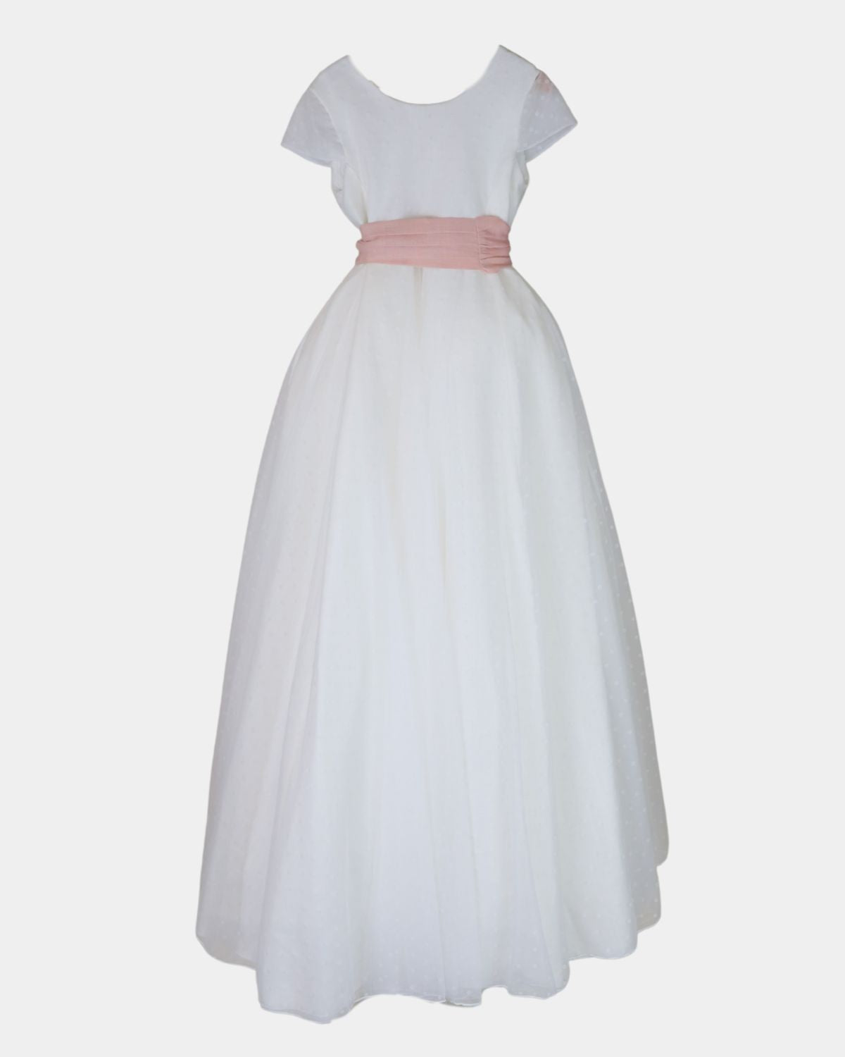 PLEATED DRESS WITH FULL DAISY TULLE OVERLAY