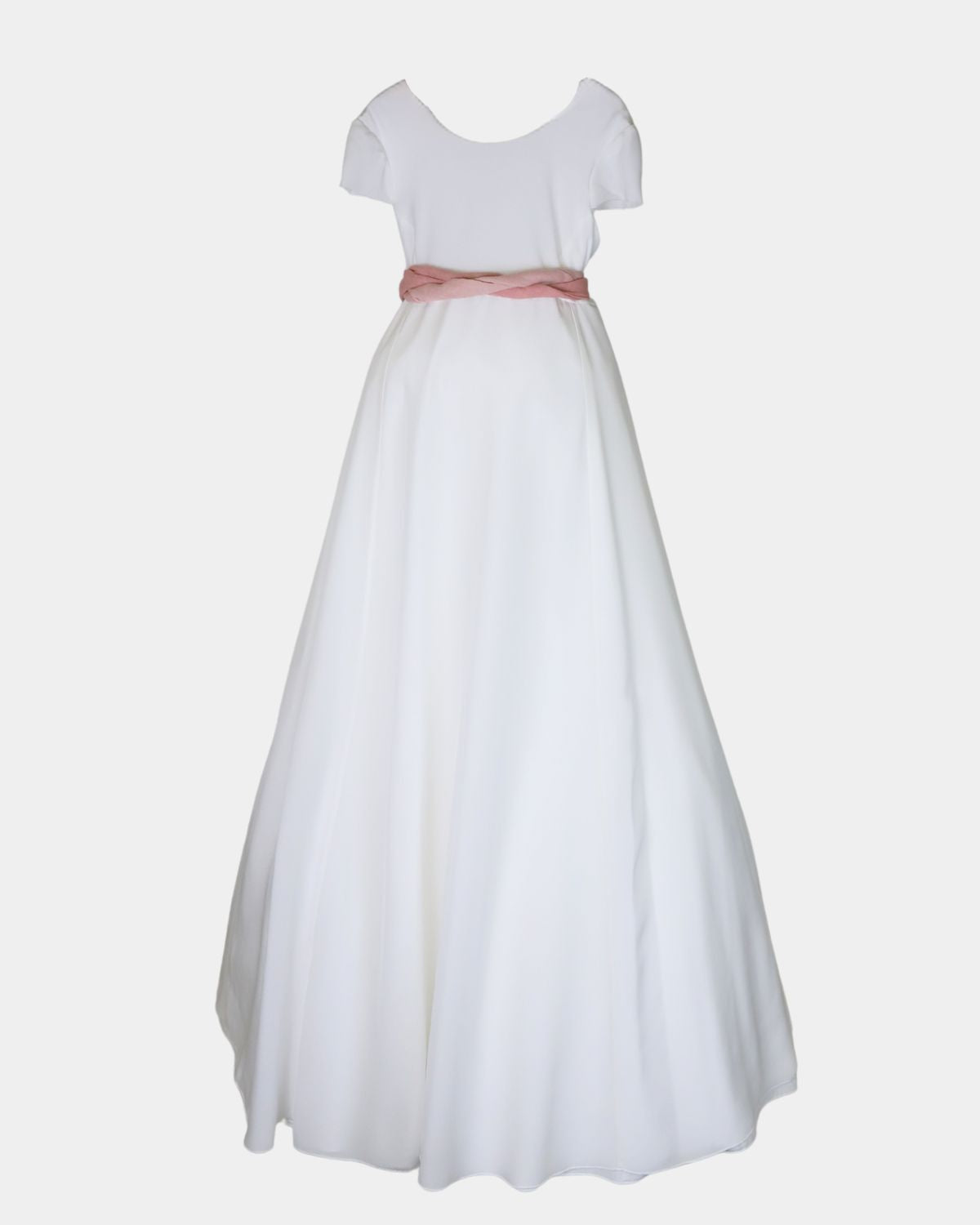 short white cape dress CREPE SILK CAPE DRESS SHORT SLEEVE