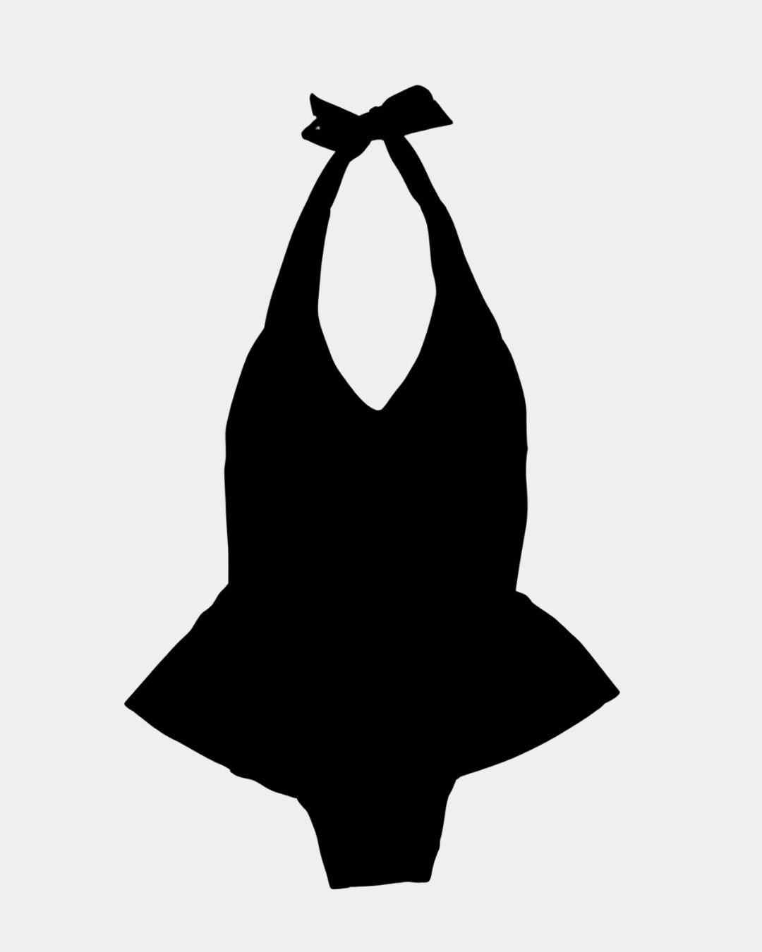 BAÑADOR MAMA NEGRO VOLANTE