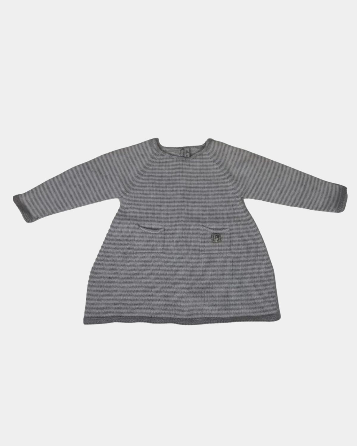 PEARL-WHITE STRIPED DRESS