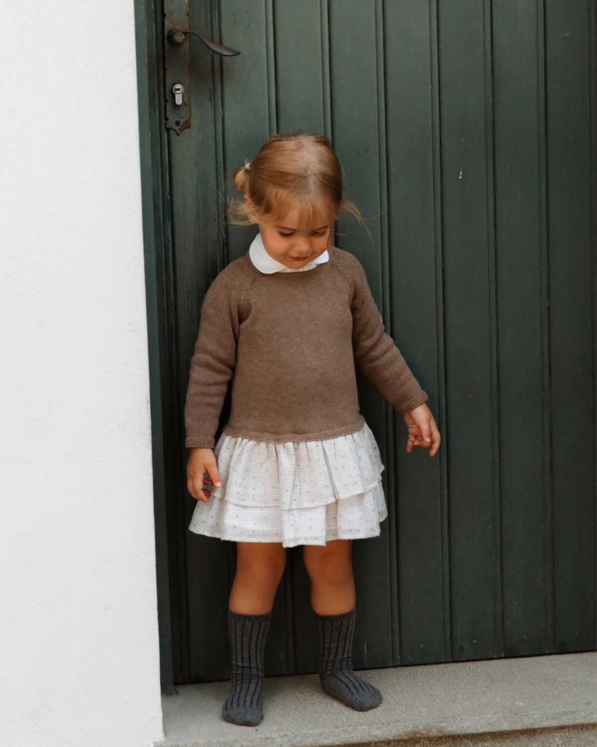 VESTIDO ALEX VICHY BEIG ESTRELLITA