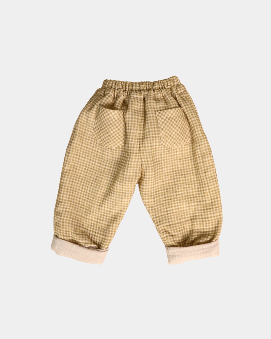 PANTALON BEBE VICHY OCRE