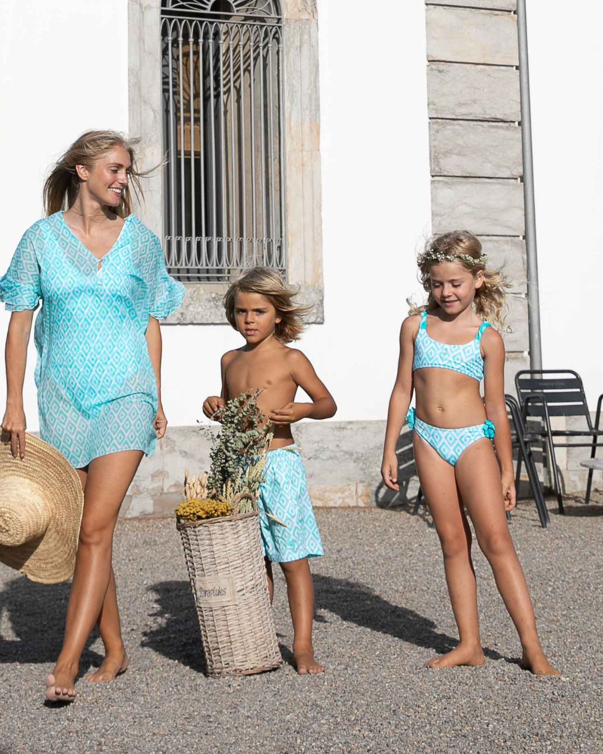 Boxer da surf con motivo a rombi per bambino