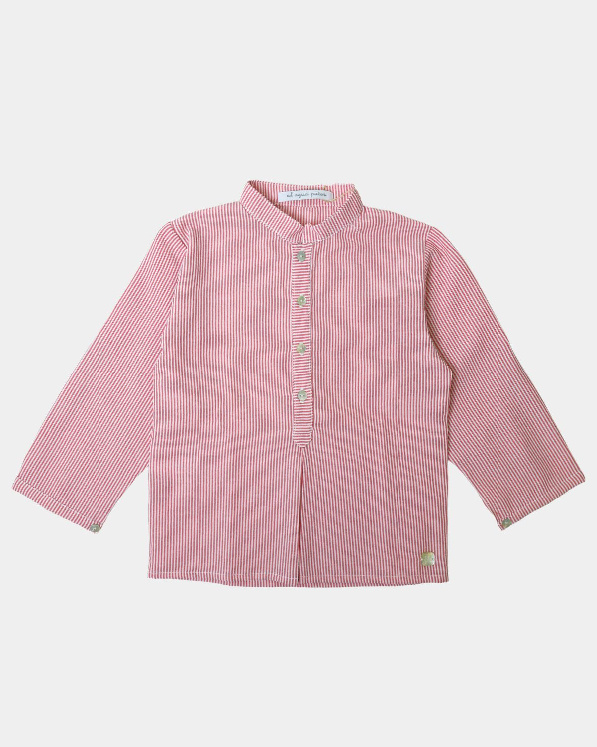 MAO COLLAR SHIRT L/S RED