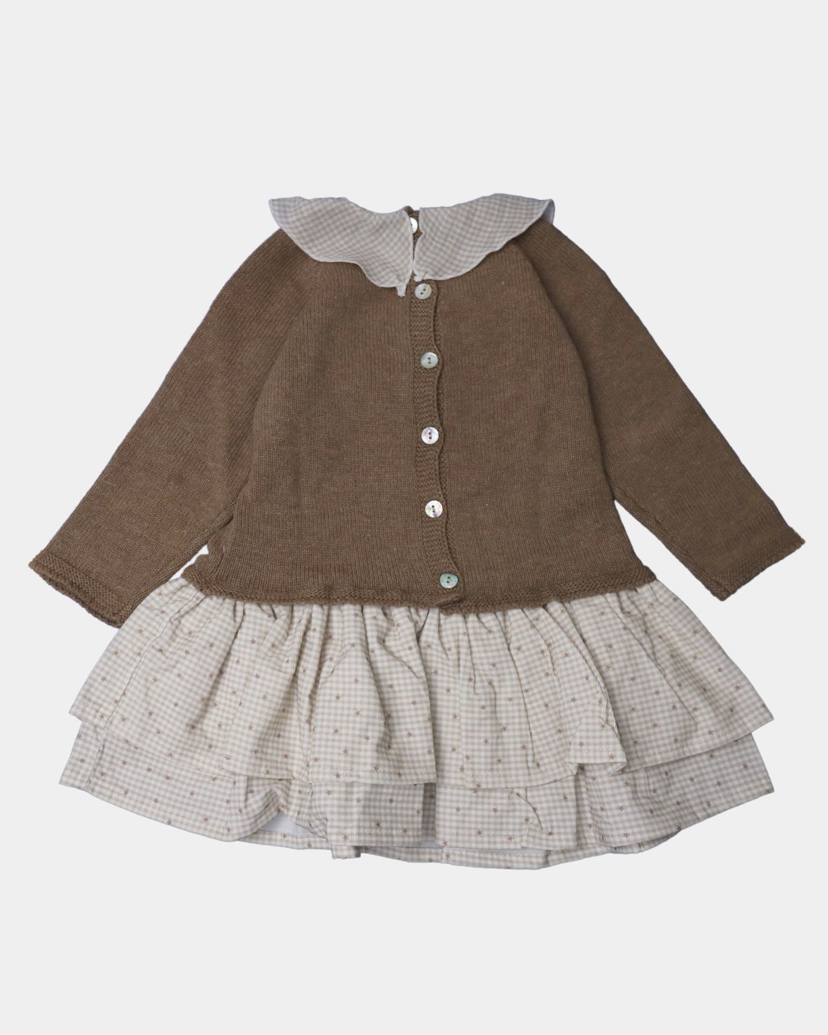 VESTIDO ALEX VICHY BEIG ESTRELLITA