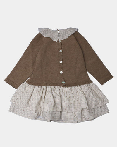 VESTIDO ALEX VICHY BEIG ESTRELLITA