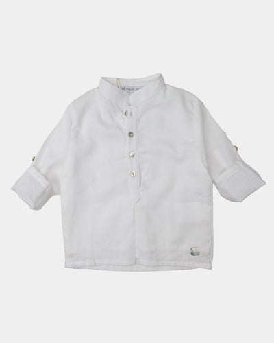 CAMISA MAO M/L LINO BLANCO