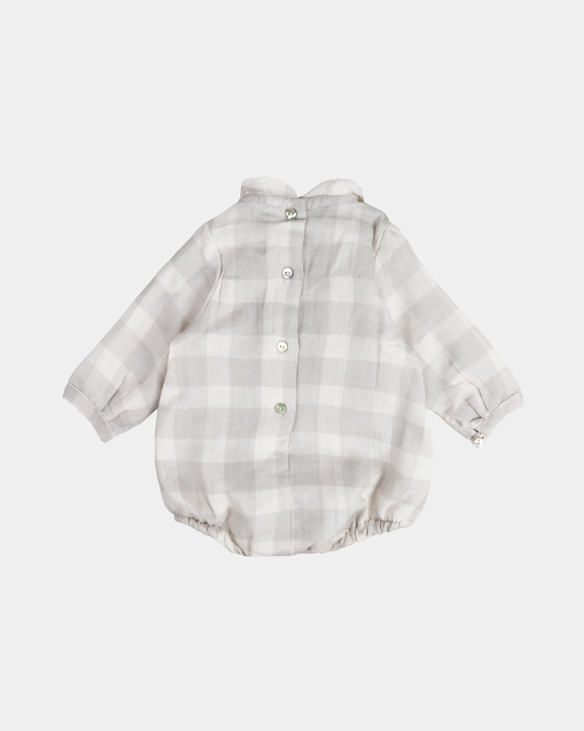 BEIGE CHECK BLOUSE/BODYSUIT