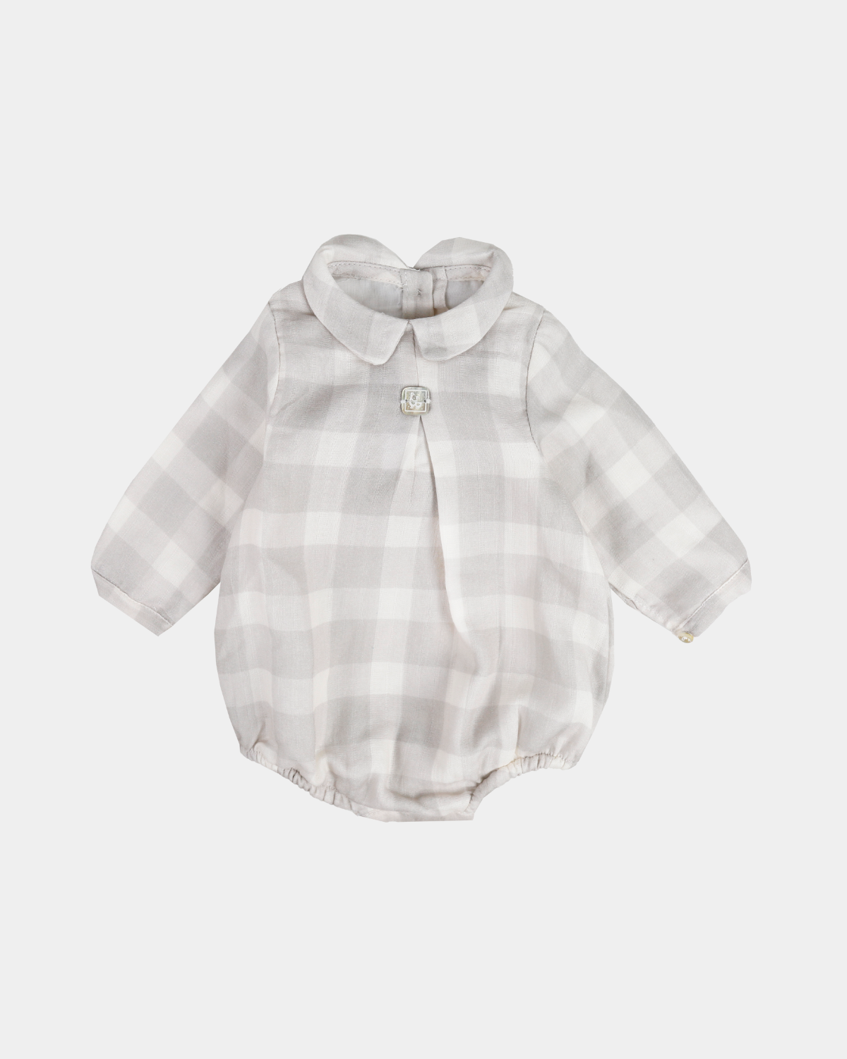 BEIGE CHECK BLOUSE/BODYSUIT