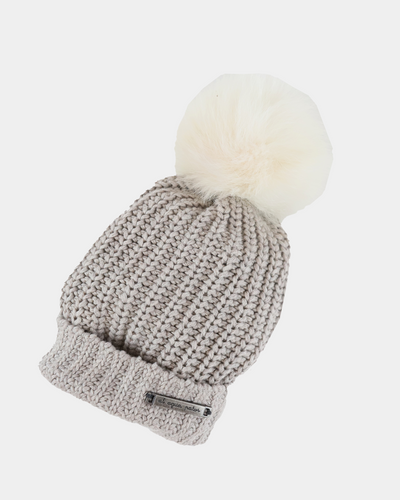 BEIG RIBBED HAT